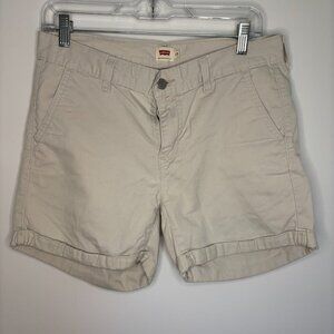 LEVI'S Chino Shorts Womens 29 Tan Cuffed Slash Pocket Casual